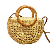 Water Hyacinth Bag With Rattan Strap